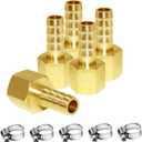Joywayus Brass Hose Barb Fitting, 3/8" Barb x 1/4" NPT Female Pipe Fitting Adapter(Pack of 5)
