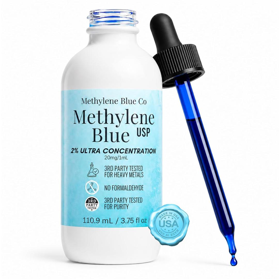 Methylene Blue 2% Pharmaceutical Grade Solution 3.75 fl oz USA Made