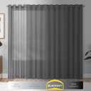 ECLIPSE Andover Solid Tripleweave Thermal Blackout Grommet Curtains for Bedroom (2 Panels), 42 x 84 in, Silver White