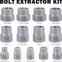 Bolt Extractor Kit, 14 PCS Impact Bolt & Nut Remover Set with 3/8 Inch Adapter, Upgrade Stripped Bolt Extractor Socket Set with Portable Tool Box, Easy Out for Rusted, Damaged, Round Bolt Nuts Screws