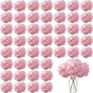 100PCS Artificial Hydrangea Flowers, Fake Flowers Silk Hydrangea Full Flowers Heads with Stems for Wedding Home Party Shop Baby Shower Decor (Baby Pink)