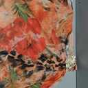 WDIRARA Women's 2 Piece Floral Bikini Sets Cut Out Halter One Piece Swimsuit with Beach Skirt Orange X-Large