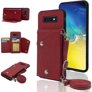 Compatible with Samsung Galaxy S10e Wallet Case with Crossbody Shoulder Strap and Stand Leather Credit Card Holder Cell Accessories Phone Cover for Galaxy S 10e Galaxy 10se Galaxies Se10 Girls Red
