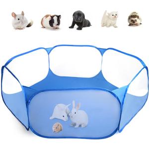 Guinea Pig Cage Rabbit Cage Indoor with Mat Playpen Perfect Size for Small Animal Pet Play Pen Easy to Clean Exercise Yard Fence Portable Tent for Hamsters, Chinchillas, Hedgehog, Puppy, Cats (Skyblue)
