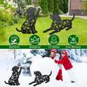 Metal Dog Garden Decor for Outside, 17 Inch Labrador Dog Gifts for Women Men, Rust-Proof Garden Stakes Black Silhouette Yard Art Statues, Yard Decorative for Patio Lawn Ornaments, Set of 2