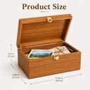 Wooden Keepsake Box with Hinged Lid - Large Acacia Wood Memory Box, Decorative Storage Box for Photos, Letters, Jewelry, Crafts, Wedding and Baby Keepsakes