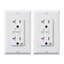 DEWENWILS 2 Pack 20 Amp GFCI Outlet, Self-Test GFI Receptacles with LED Indicator, Tamper Resistant & Weather Resistant, Wallplate and Screws Included, UL Listed, White