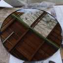 42 Inch Round Bathroom Mirror - Black Wall Mounted Circle Mirror with Metal Frame, Modern Round Hanging Mirror Suitable for Bathroom, Vanity, Entryway, Living Room