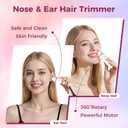 BLIBEE Nose Hair Trimmer for Women - 2-in-1 Painless Eyebrow & Facial Hair Trimmer for Women and Men, USB Rechargeable, Waterproof & Easy to Clean, Ear & Nose Groomer