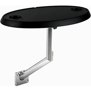 Side Mounted Boat Dinette, Removable, Adjustable Direction Boat Table Wall Mounted Dinette, ABS Waterproof Stainless Steel Table Legs Caravan and Boat. (Black)