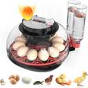 Incubators for Hatching Eggs Automatic Egg Incubator with Temperature Control Humidity Display 12 Egg Capacity for Chicken Duck Goose Eggs Digital Display Auto Turner 360° View