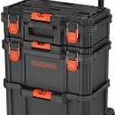 beyond by BLACK+DECKER BLACK+DECKER BDST60500APB Stackable Storage System - 3 Piece Set (Small, Deep Toolbox, and Rolling Tote)