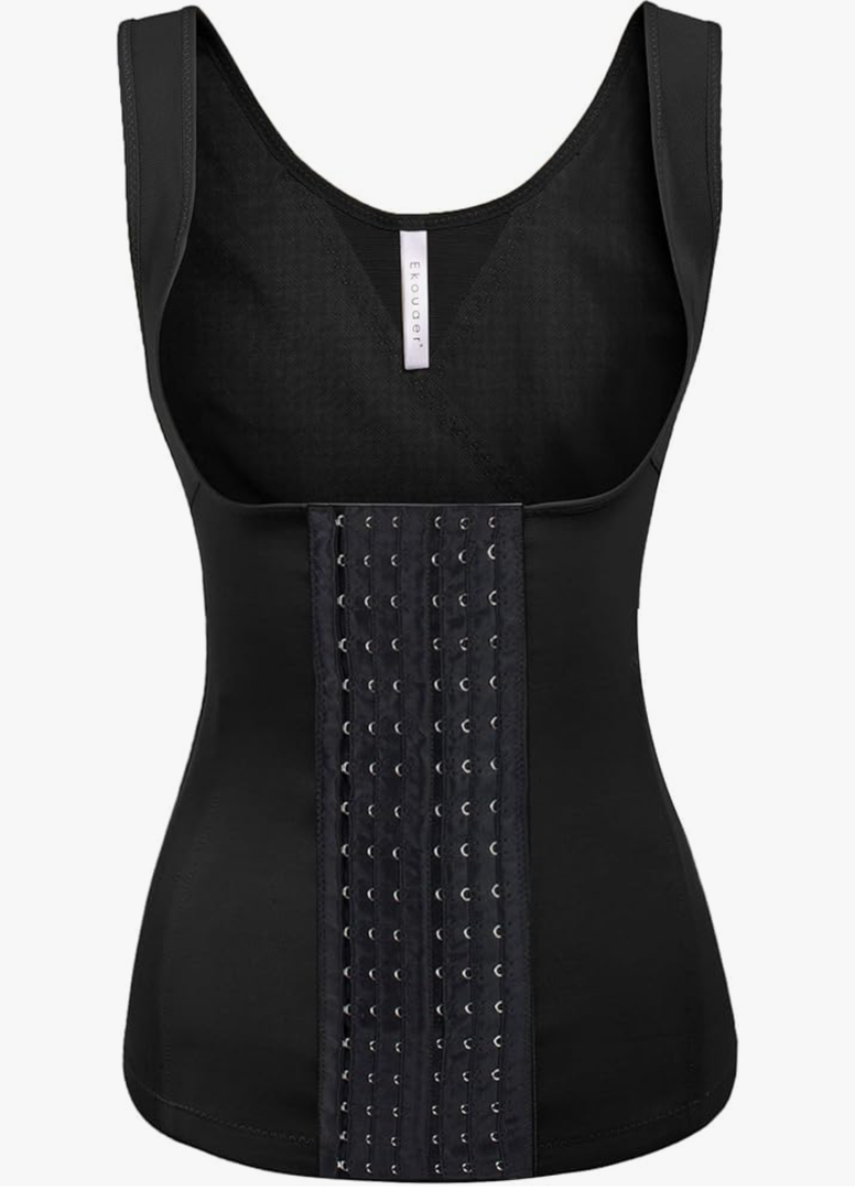 Evanhome Women's Waist Trainer Cincher Underbust Corset Vest Steel Boned Hourglass Body Shaper With Hooks S
