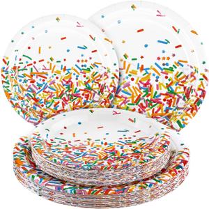 durony 48 Pieces Confetti Sprinkles Plates Thick Paper Plates Party Dessert Plates Decorations for Weddings Birthday Theme Party Supplies (7 Inches, 9 Inches) durony 48 Pieces Confetti Sprinkles Plates Thick Paper Plates Party Dessert Plates Decorations for Weddings Birthday Theme Party Supplies (7 Inches, 9 Inches)