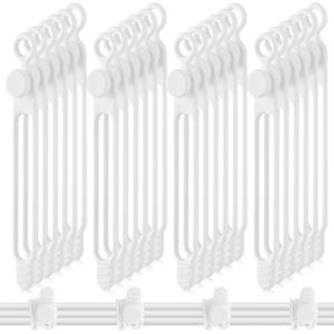 Nuanchu 40 Pcs Silicone Cable Ties Reusable Holder Adjustable Straps Multipurpose Charging Cable Organizer for Fastening Charging Cords Wires(4.17 Inch,White)
