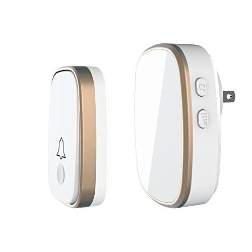 LUAMB Wireless Doorbell, 1,000ft Range Loud Enough with 5Volume Levels and Mute Mode Door Chimes LED Flashing