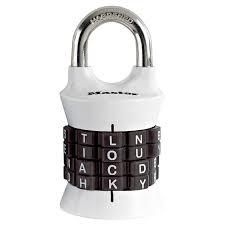 Master Lock Word Combination Lock, Set Your Own Word Letter Lock for Gym and School Lockers, Indoor Combo Padlock, Colors May Vary, 1535DWD
