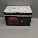 Roter Mond 2 Slice Toaster Retro Stainless Steel with Bagel, Cancel, and Defrost Functions, 6 Bread Shade Settings, Extra Wide Slots and Removable Crumb Tray, Red