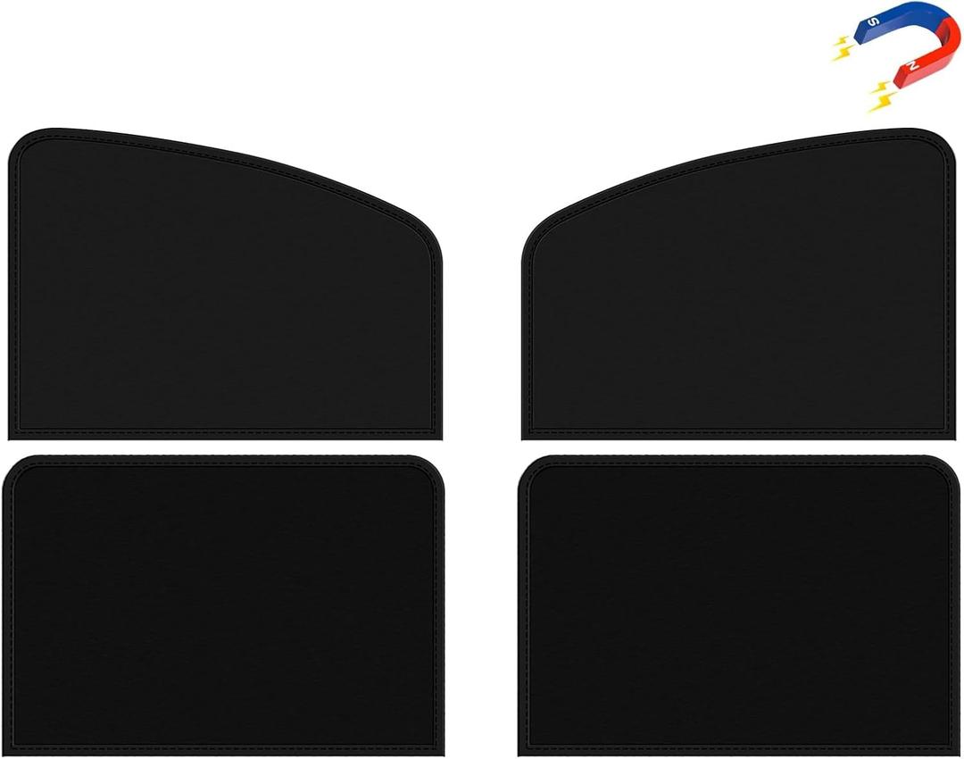 Side Window Sun Shade Magnetic Universal Sunshade Privacy Blinds Car Blackout Curtain for Car Camping Sleeping Family Travelling Rear Side 3 Pcs