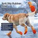 IECOii Dog Boots for Hot Pavement, Breathable Dog Shoes Large Size Dogs, Size:7, Yellow