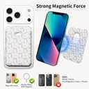 Compatible with Magsafe Wallet Magnetic Phone Card Holder for Phone Case, Cute Leather Stronger Magnetic RFID Phone Wallet for Women Men Cute Pink Bows