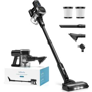 Lubluelu Cordless Vacuum Cleaner, Max 50 Mins Runtime, Stick Vacuum with Touch Screen,Lightweight Vacuum for Carpet, Home Hardwood Floor and Pet Hair. (Black)