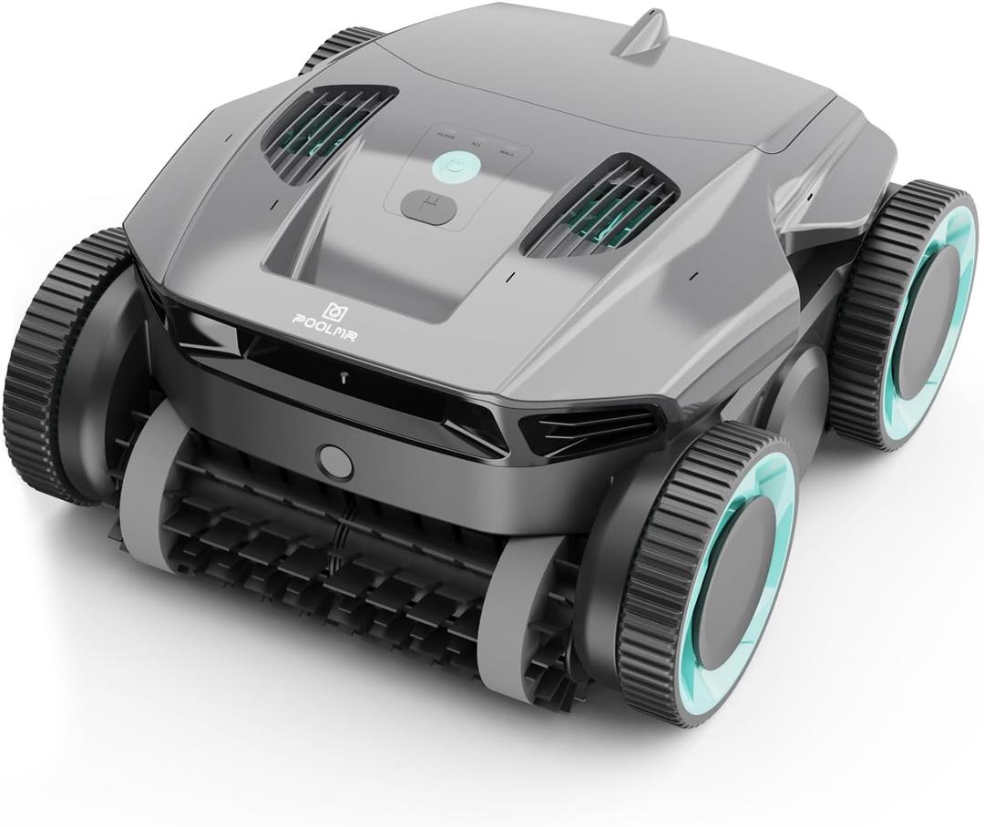 Cordless Robotic Pool Cleaner, Pool Vacuum for Inground Pools, Wall Climbing, 120 Min Runtime, Quad-Motor, Powerful Suction, Automatic Pool Vacuum for In Ground Pool