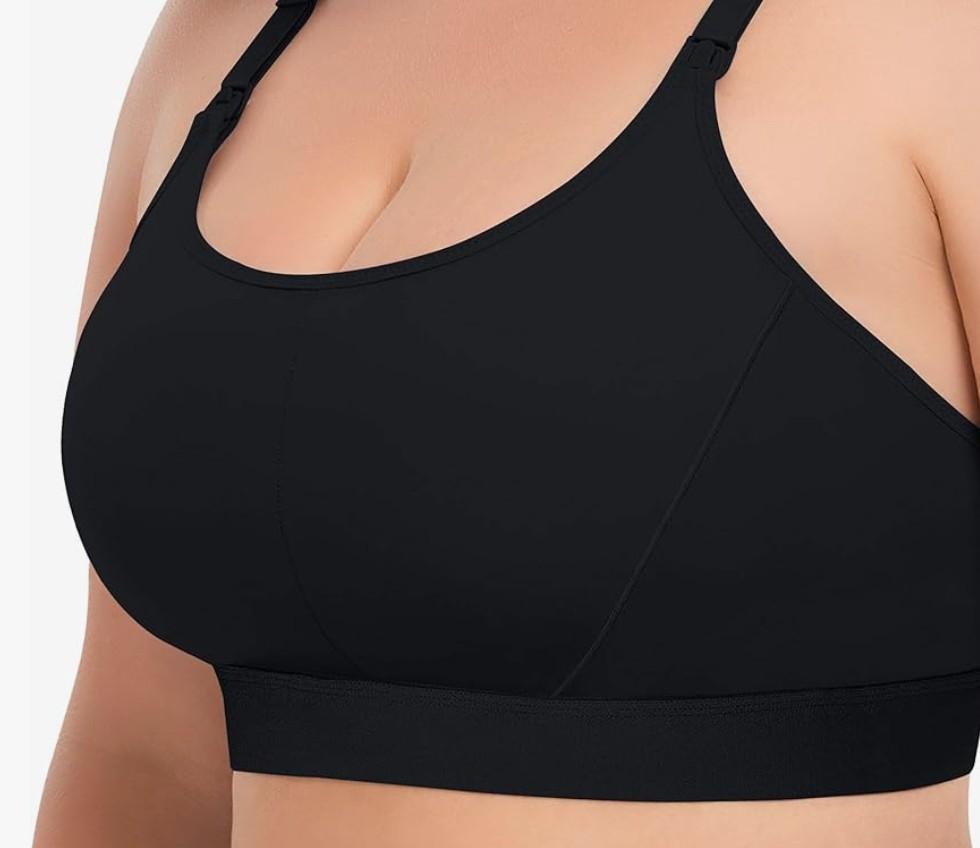 Women Maternity Pregnancy Nursing Bras for Breastfeeding - 2 Pack- Adjustable Comfortable Bralette Medium Black