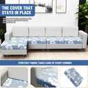 Stretch Couch Covers for L-Shaped Couch Cover & Sectionals with 3 seat Cushion Covers,Floral Print L Shaped Sofa Slipcovers,Washable Soft Wear-Resistant Sofa Protector for Pets
