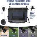 PEGIC 24IN Soft Collapsible Dog Crate w Detachable Wheels, Rolling Travel Dog Crate for Small Breed Dogs, Portable Dog Kennel with Mesh Windows, Indoor & Outdoor Uses