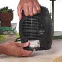 Amazon Basics Oscillating Ceramic Space Heater, Portable Indoor Heating Solution, With Overheat and Tip-Over Protection, Thermostat, 1500W, 7.52"D x 6.34"W x 9.45"H, Black