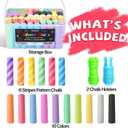 Sidewalk Chalk for Kids, Bucket Pack (46 Count + 2 Chalk Holders), Jumbo | Washable | Non-Toxic, Colored Chalks Bulk Set for Driveway, Outdoor Activities