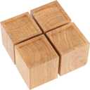 4 Pack 3 Inches Wood Bed Risers, Natural Wood Furniture Lifters, Heavy Duty Bed Risers for Sofa, Bed, Chair, Table, Desk, Furniture