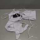 YACUN Women's 2 Piece Strapless Bandeau Bikini Set U-Wire Cheeky Bathing Suit Lace up Swimsuits (L, White)