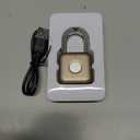 Pothunder Fingerprint Padlock, Smart Padlock, Locker Lock, Combination Lock, Fingerprint Lock with APP Unlock, USB Rechargeable, Suitable for Gym Locker, Door, Locker (Gold)