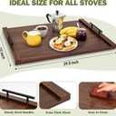 Noodle Board Stove Cover with Handles, Ultra Thick Wood Stove Top Cover Board for Electric/Gas Stove, Counter Space Top Covers Used As Sink Covers & Decorative Tray (Walnut Color)