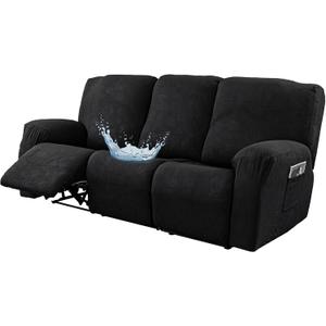 Gennia Waterproof Recliner Sofa Cover 3-Seat (Black)