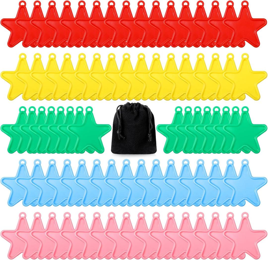 Lenwen 80 Pcs Balloon Weights Plastic Colorful Weights for Balloons for Birthday Party Decoration Wedding Holiday Celebration(Star Shaped,Rainbow)