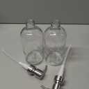 AmazerBath Soap Dispenser, 2 Pack Glass Soap Dispenser with Pump Stainless Steel, 17 Oz Hand Soap Bottles Bathroom Kitchen, Clear