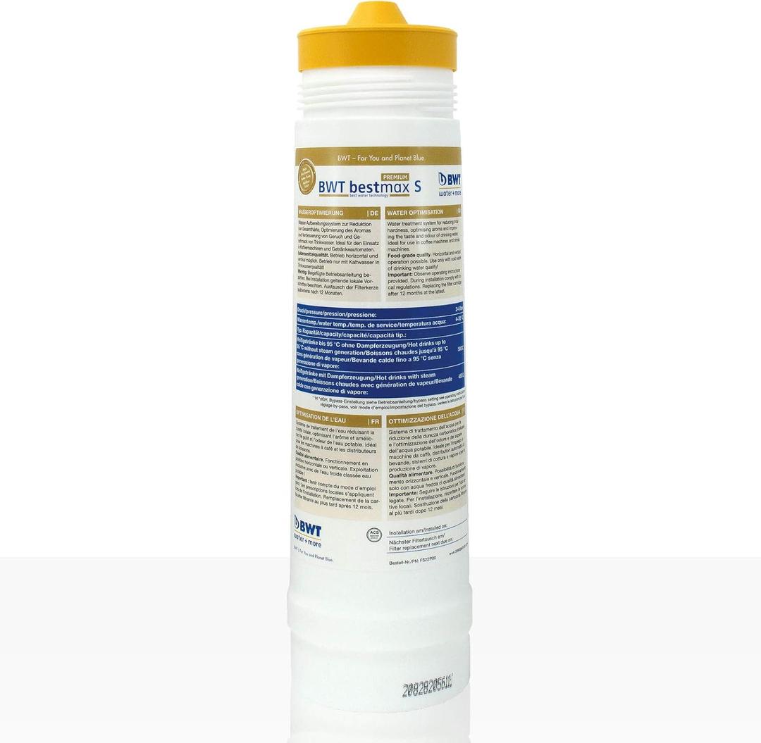 BWT Bestmax S Premium Replacement Cartridge - Limescale Protection The Taste Experts, 5 Stage Filtration for Espresso Machines