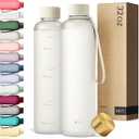 KIVY Slim Water Bottle 32oz [Lightweight & Shatterproof] Fits Cupholder & Backpack - BPA Free water bottle no straw - Cute aesthetic water bottles screw top - Cream white water bottle for women & men