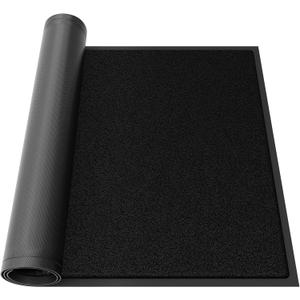Sturdy Front Door Mat, 36" x 48" Heavy Duty Outdoor Indoor Mats to Trap Dirt and Moisture, Non-Slip Waterproof Doormat Inside Entrance, Washable Welcome Mats for Home EntrywayBlack