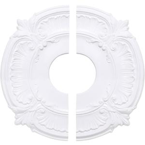Ceiling Medallion, PU Ceiling Fan Light Covers for Light Fixtures and Ceiling Fans Chandeliers 11.8" OD x 3.42" ID, Vintage Minimalist Design Easy Install (White-Split Design)
