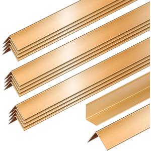 Therwen 30 Pcs Aluminum Alloy Metal Molding Corner Guards 48 x 1.2 x 1.2 Inches Wall Corner Guard Protectors with 90 Angle Door Frame Cabinet Baseboard Protector for Edge Wall Decoration (Golden)