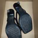 Women's Kitten Heels Sandals Square Open Toe Flip Flop Heels 1.8-2 Inch Heeled Sandals for Women (7, Black)