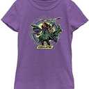 DC Comics Black Adam Cyclone Circle Girls Short Sleeve Tee Shirt, Large