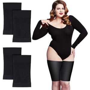Geyoga 2 Pairs Thigh Wraps for Plus Size Women, Calf Compression Sleeve Upper Slimming Wraps for Flabby Thigh, Pack of 2