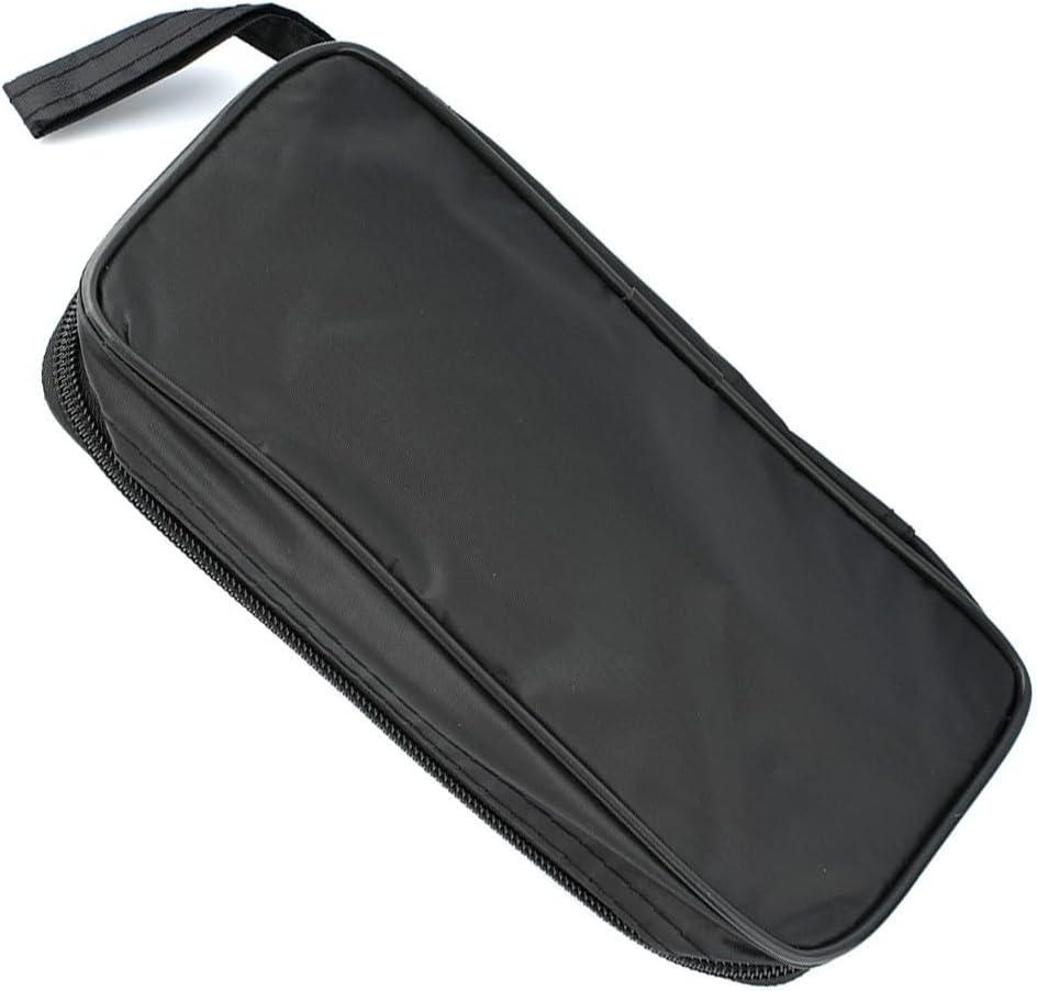 Digital Multimeter Storage Case Protective Nylon Tool Bag With Shock Absorbing Sponge Lining For Test Measurement Equipment Black 220x140x40mm