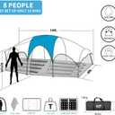 CAMPROS CP 8 Person Camping Tent, Room Divider, Rainfly, Weather Resistant, 168"L x 108"W x 72"H
