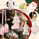 Lanpn 6 Pcs 2025 Baby's First Christmas Ornament 4" 5.5", 1st Xmas Tree Ornaments Gift Set for Baby Girl, Adorable Christmas Newborn New Bebe Keepsake, Personalised Name Holiday Hanging Decor, Pink